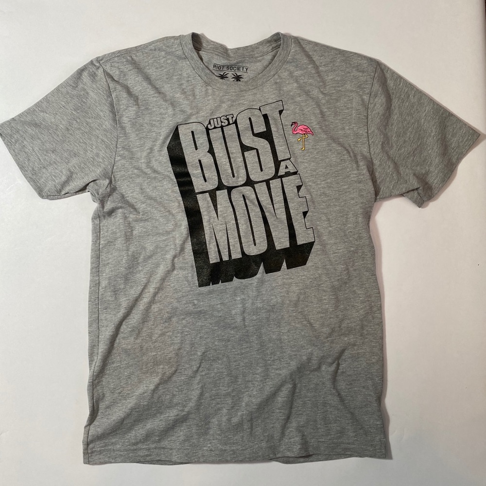 Bust a Move-Flamingo mashup tee.
